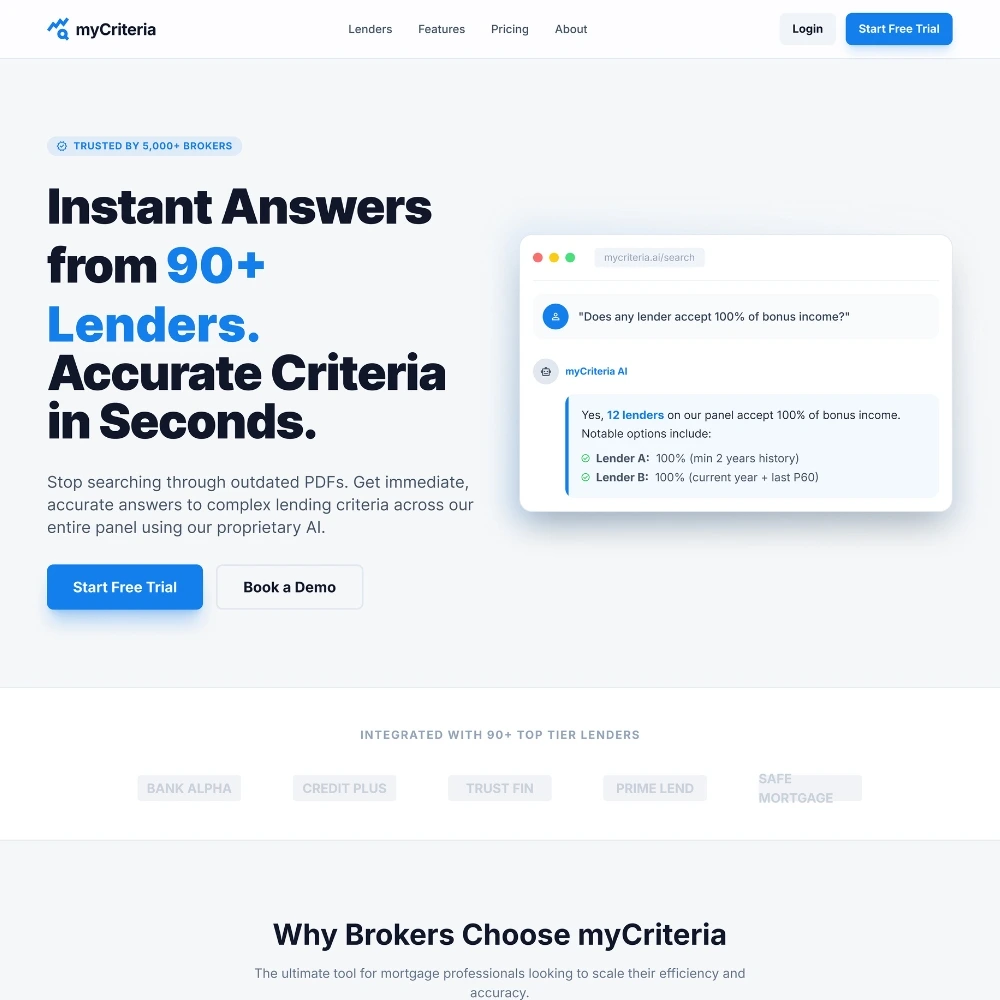 myCriteria app screenshot